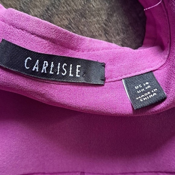 Carlisle bright purple Silk blouse Plus 14 - Picture 3 of 4